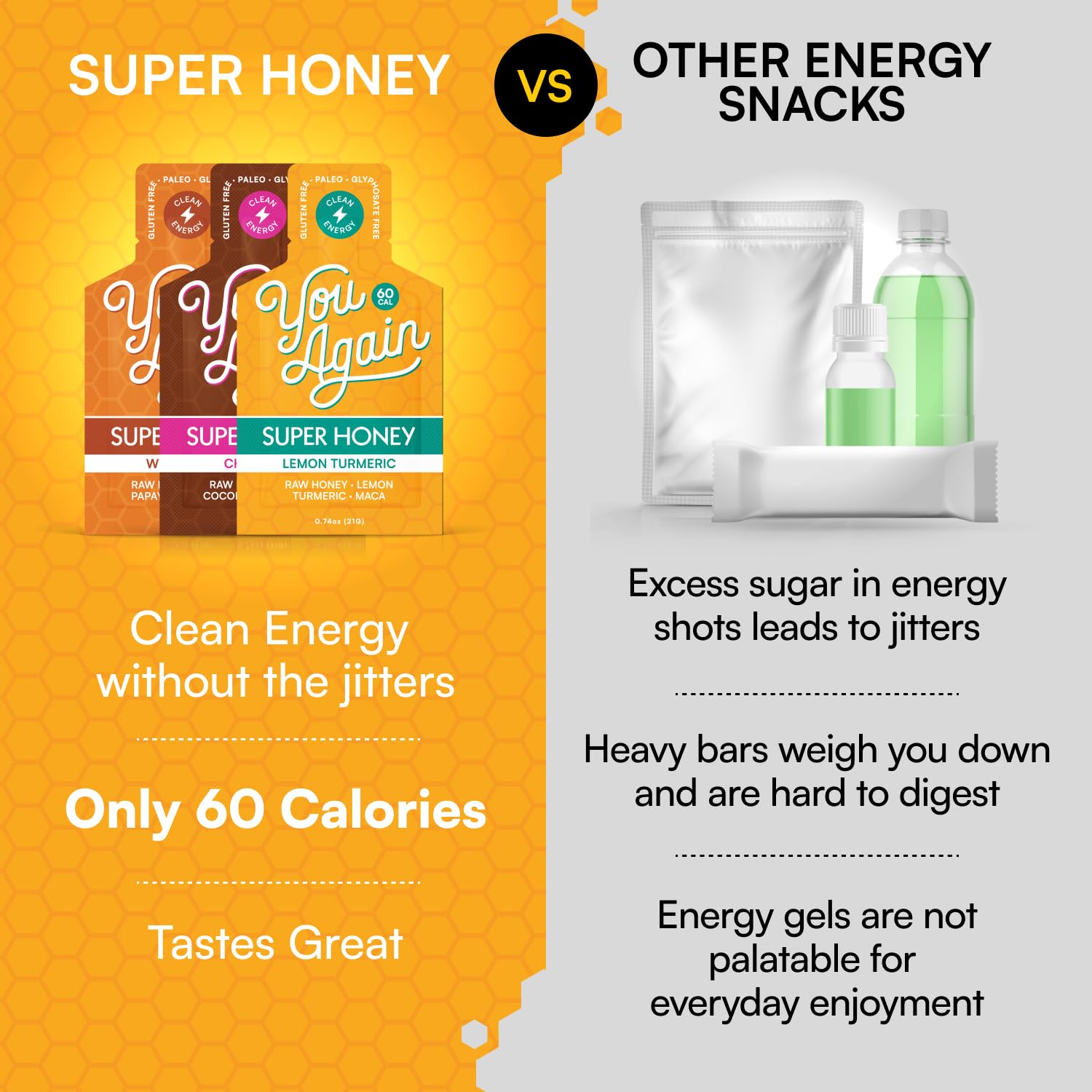 You Again Super Honey Wild Ginger packet for running energy