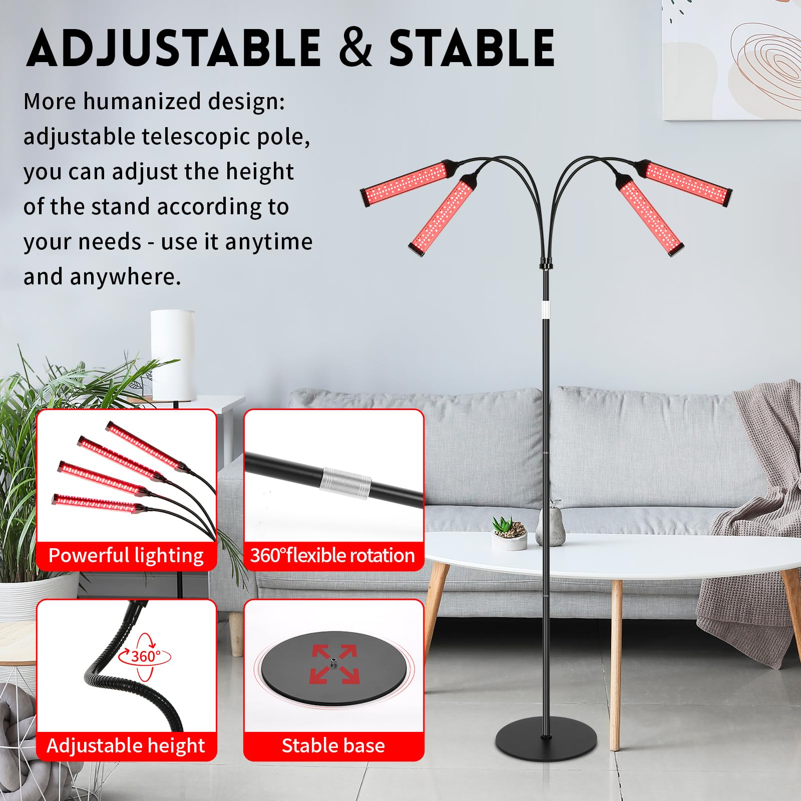 Youjoitim stand showing 360-degree rotation for personalized positioning.