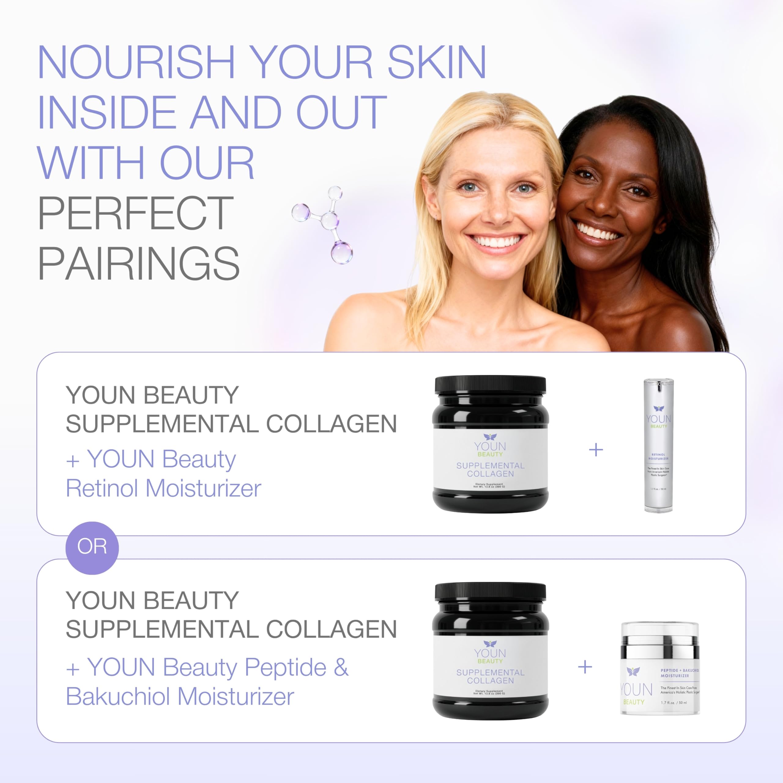 YOUN Beauty collagen powder dissolving smoothly in yogurt