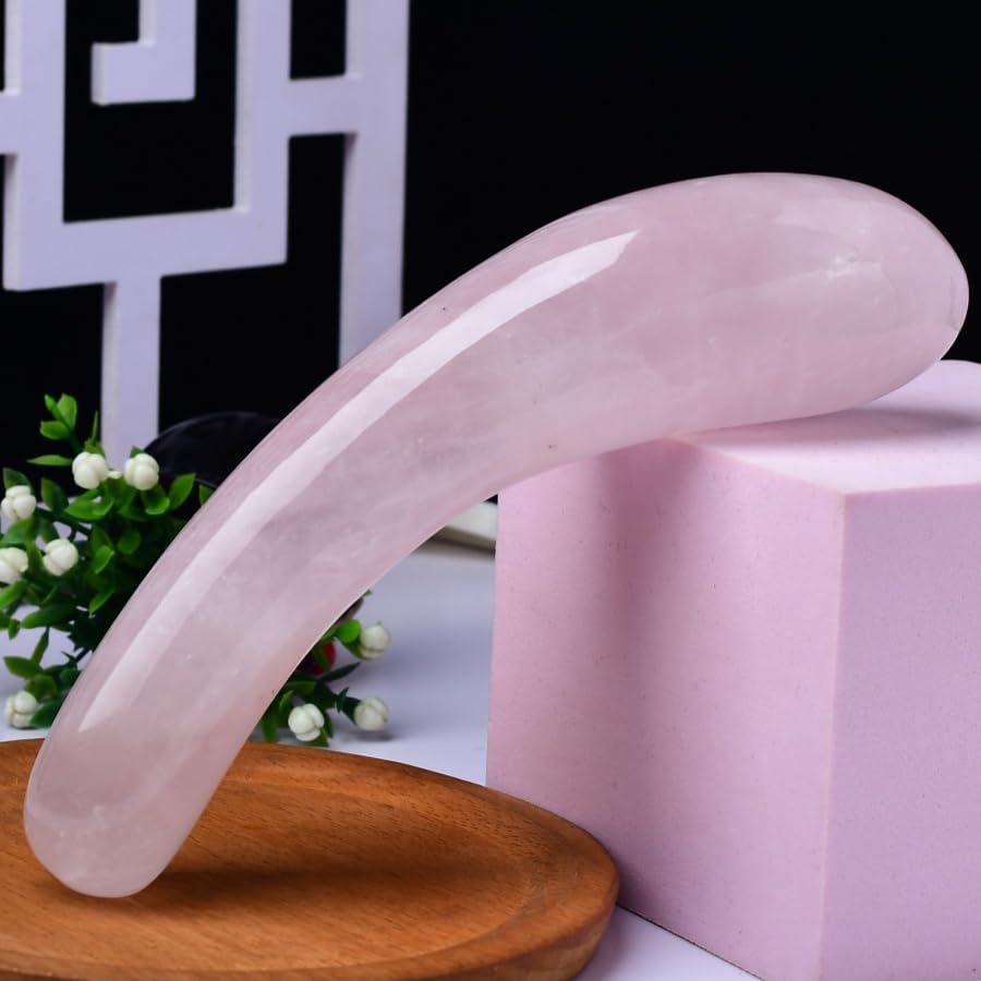 YOUNAIERZX rose quartz wand with packaging, durable crystal for lasting use.