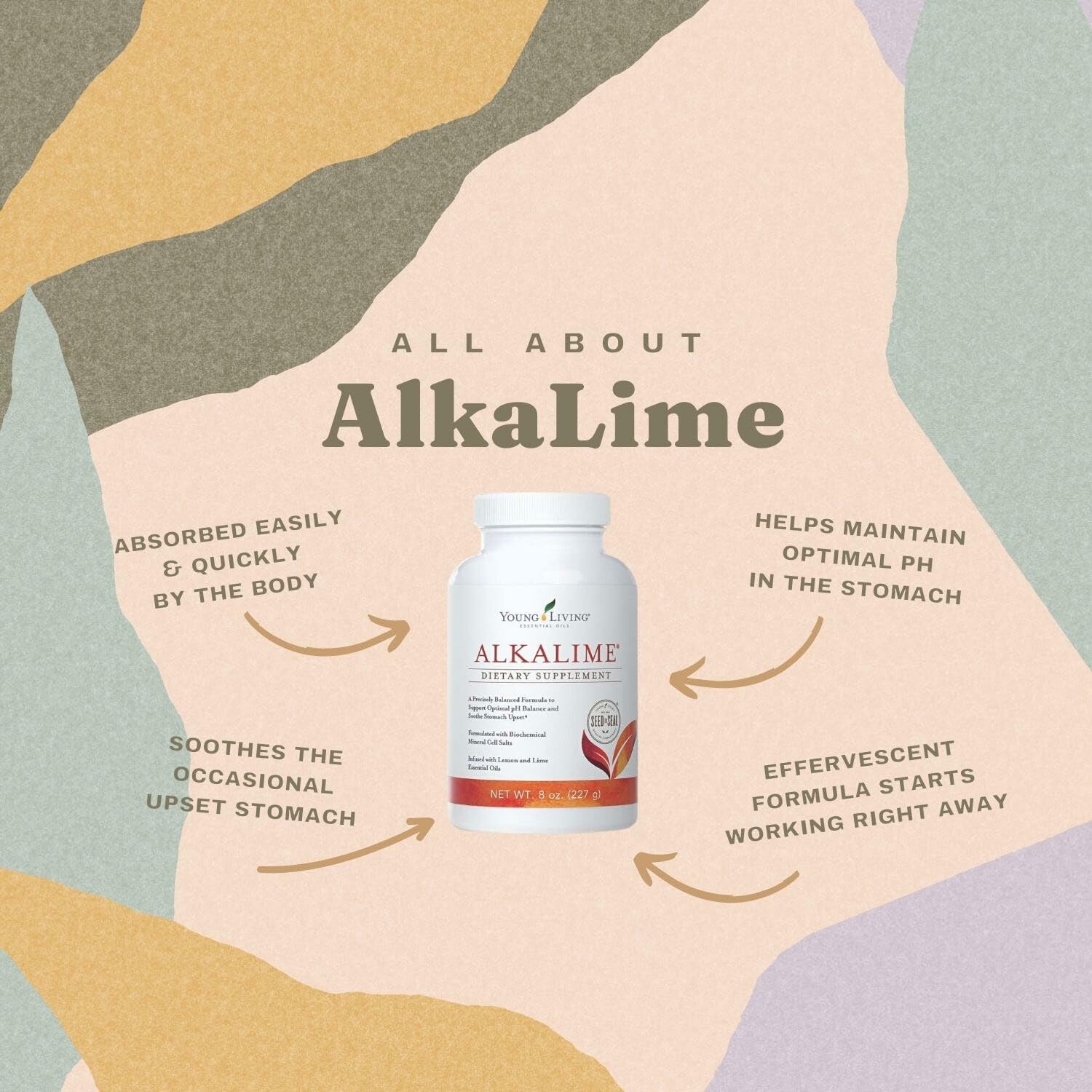 Young Living AlkaLime sugar-free formula for clean hydration.