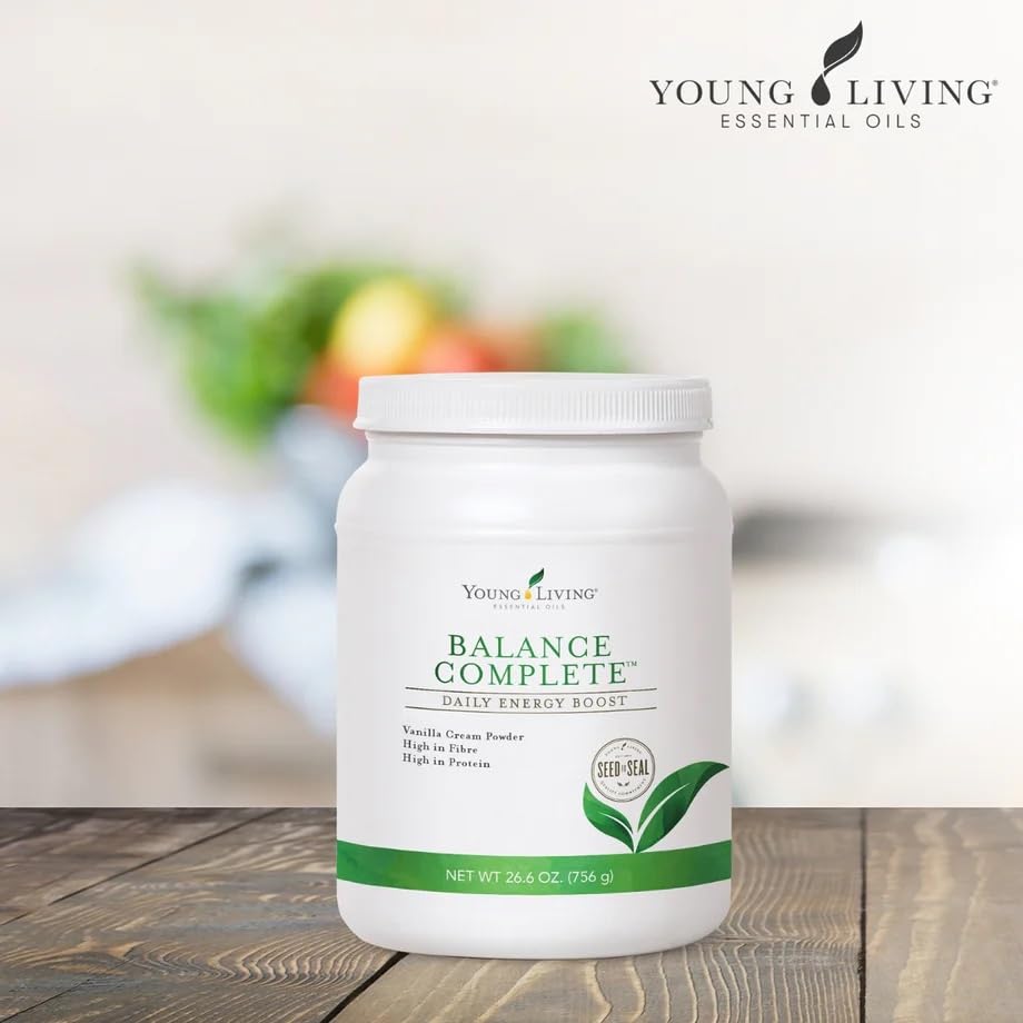 Young Living Balance Complete portable 26oz jar signaling easy, sustainable use.