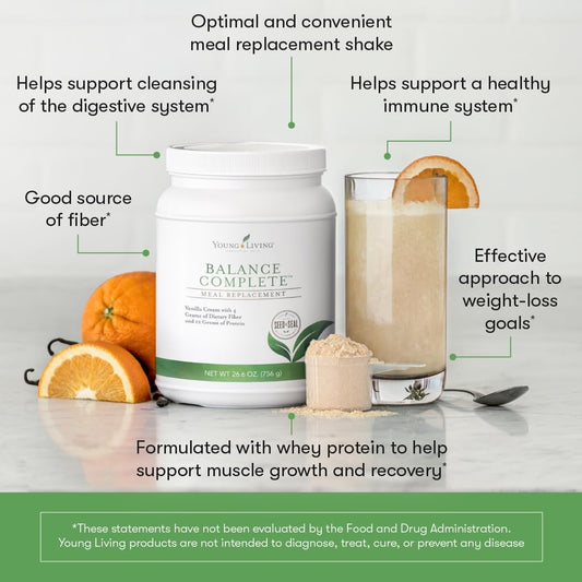 Young Living Balance Complete serving cup of shake ready to fuel workouts.