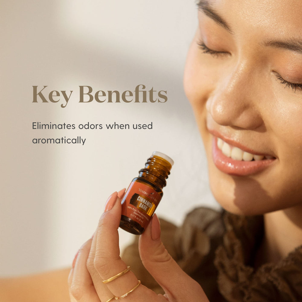 Young Living Cinnamon Bark oil as natural deodorant and personal fragrance.