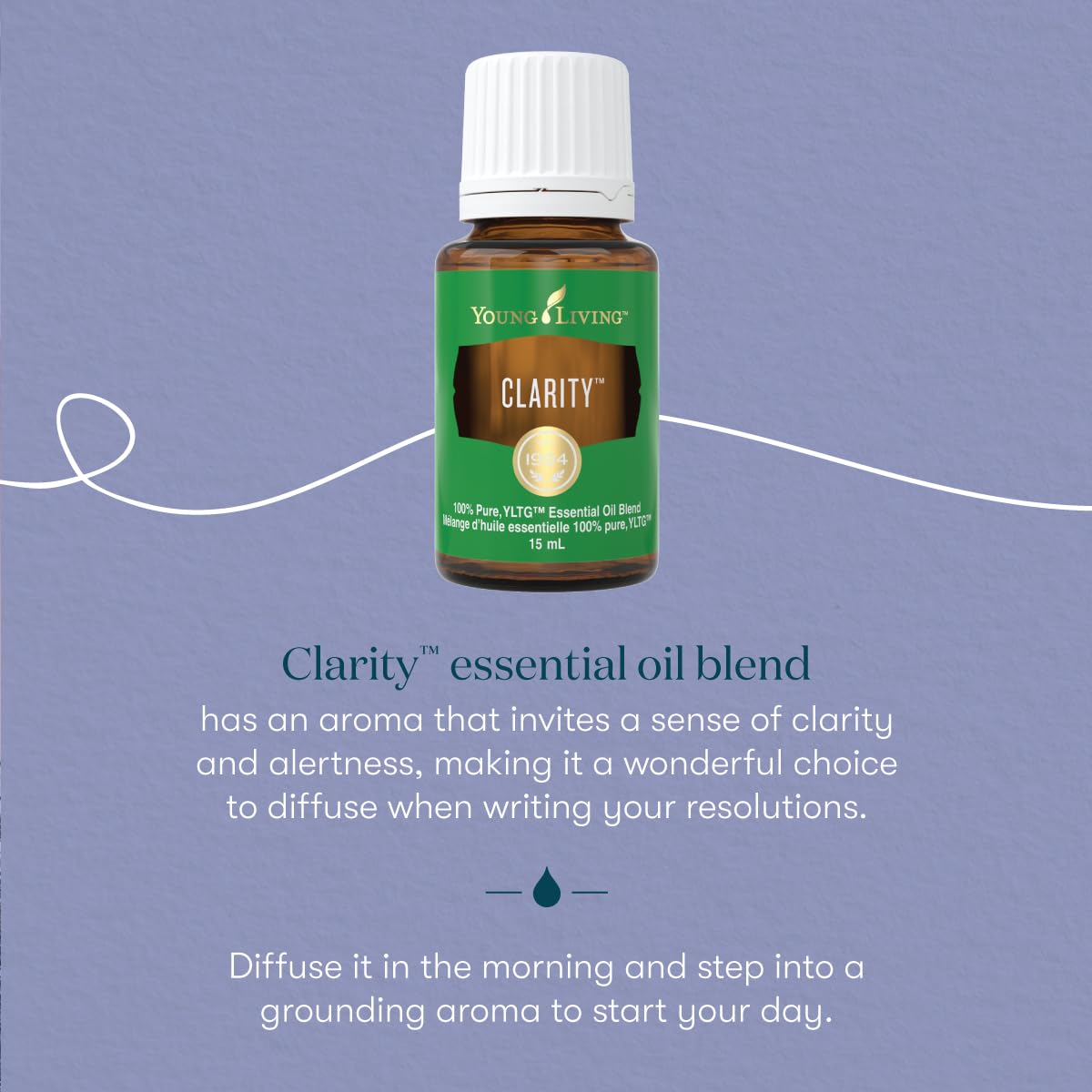 Young Living Clarity diffuser in a workspace promoting alertness.