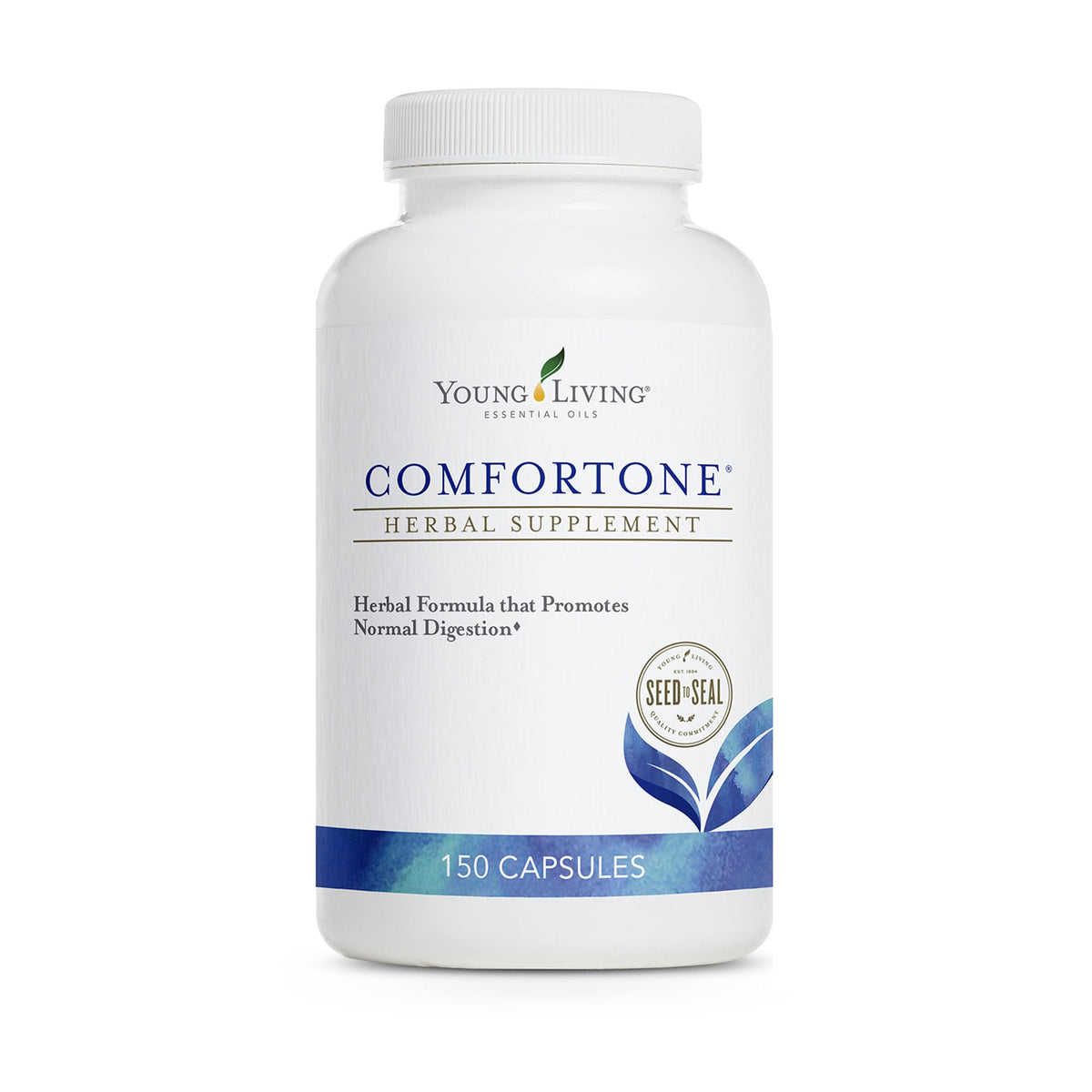Young Living ComfortTone capsules bottle showing natural digestive support with herbal blend