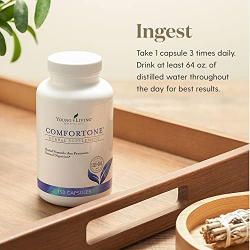 Young Living ComfortTone capsules label detailing herbal ingredients for daily use