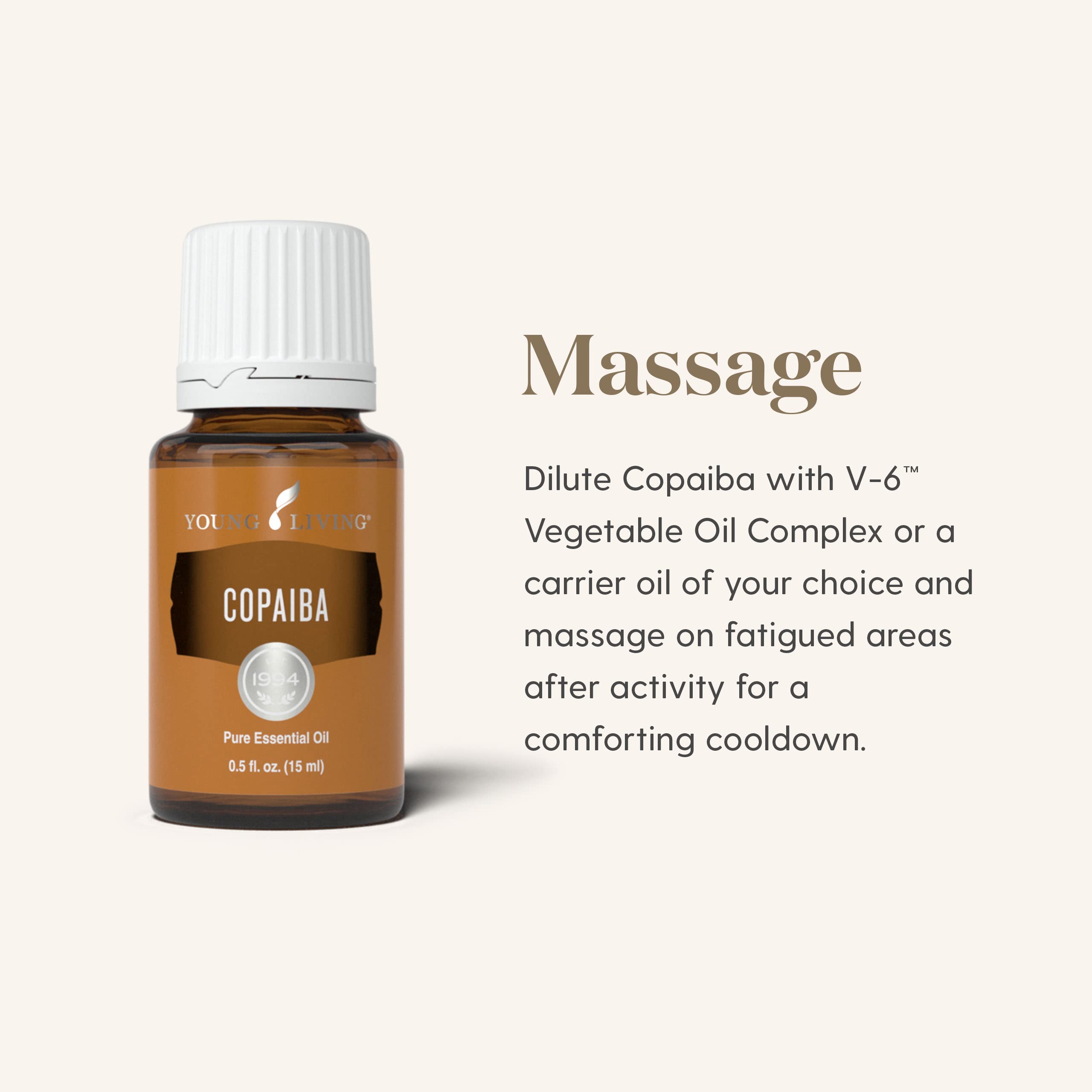 Young Living Copaiba Oil closeup pour highlights purity