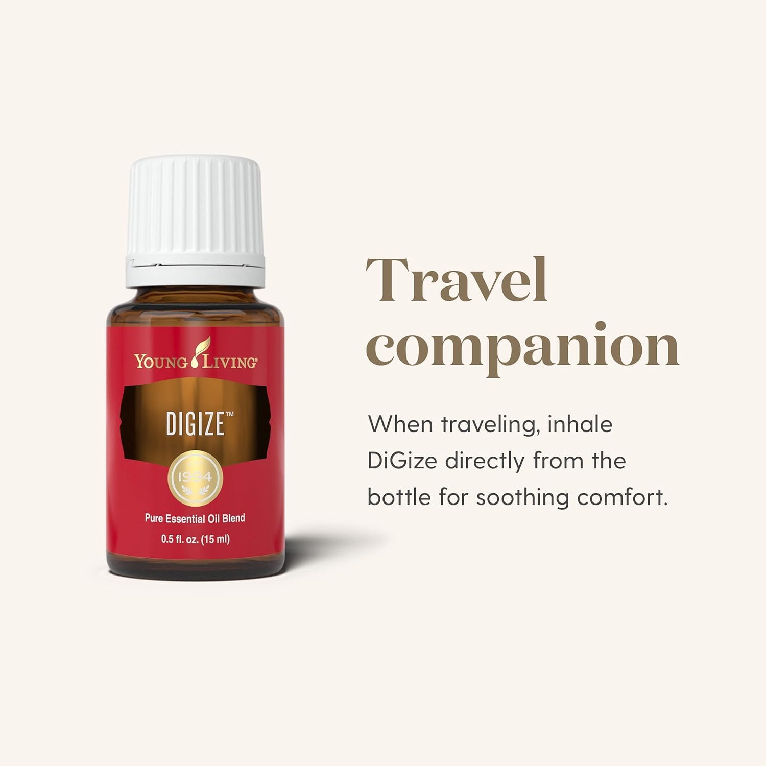 Young Living DiGize in a compact bottle, ideal for travel storage.