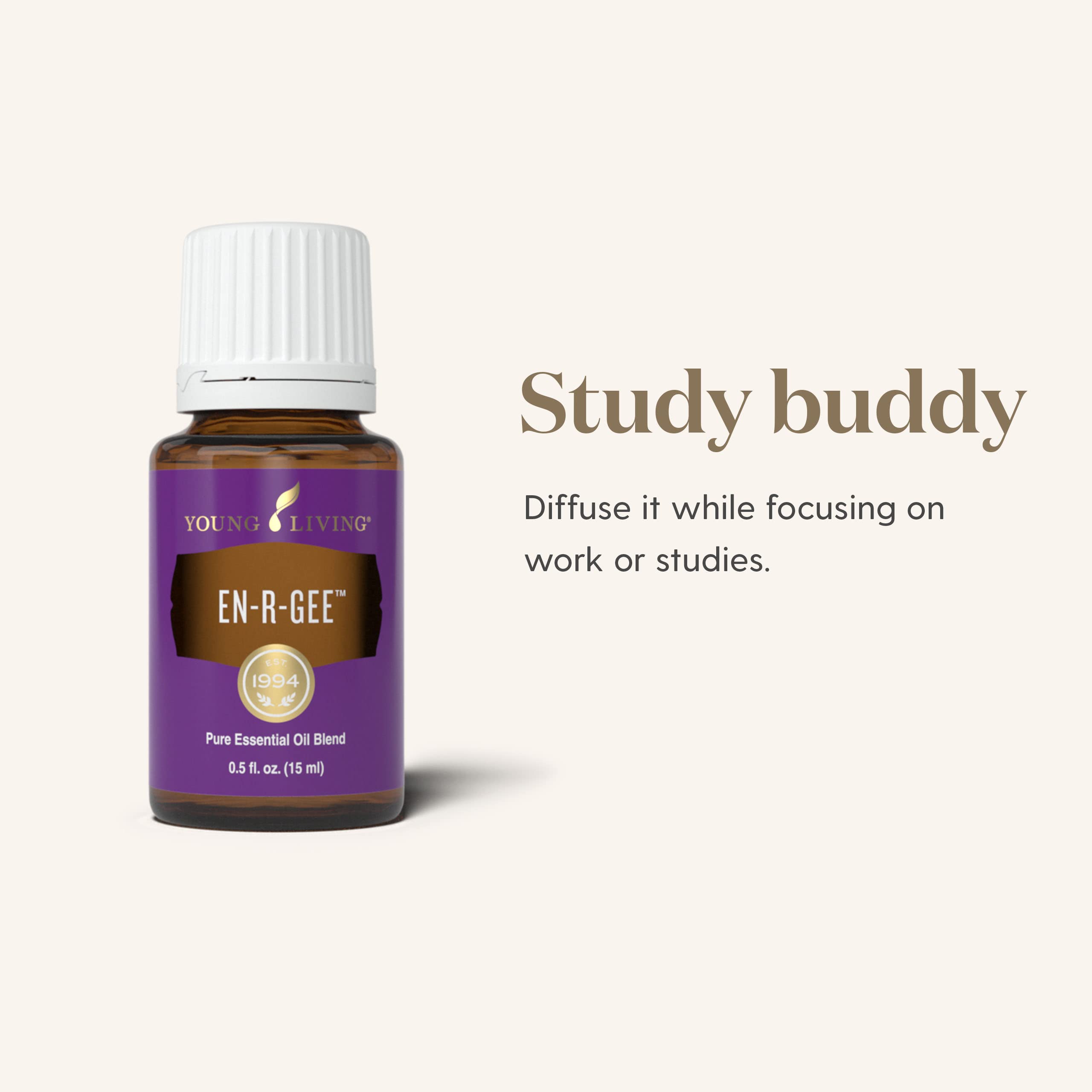 Young Living En-R-Gee label highlighting all-natural ingredients