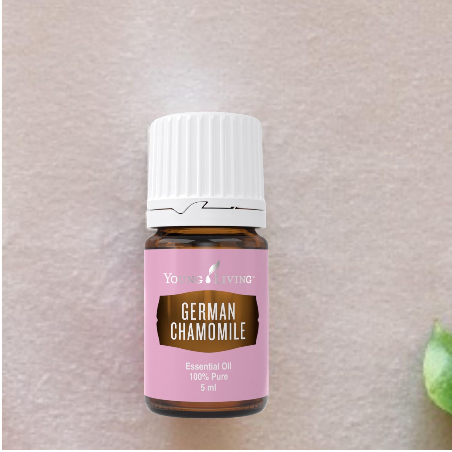 Packaging close-up of Young Living German Chamomile 5ml bottle