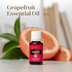 Young Living Grapefruit 15ml label closeup highlighting purity for daily use