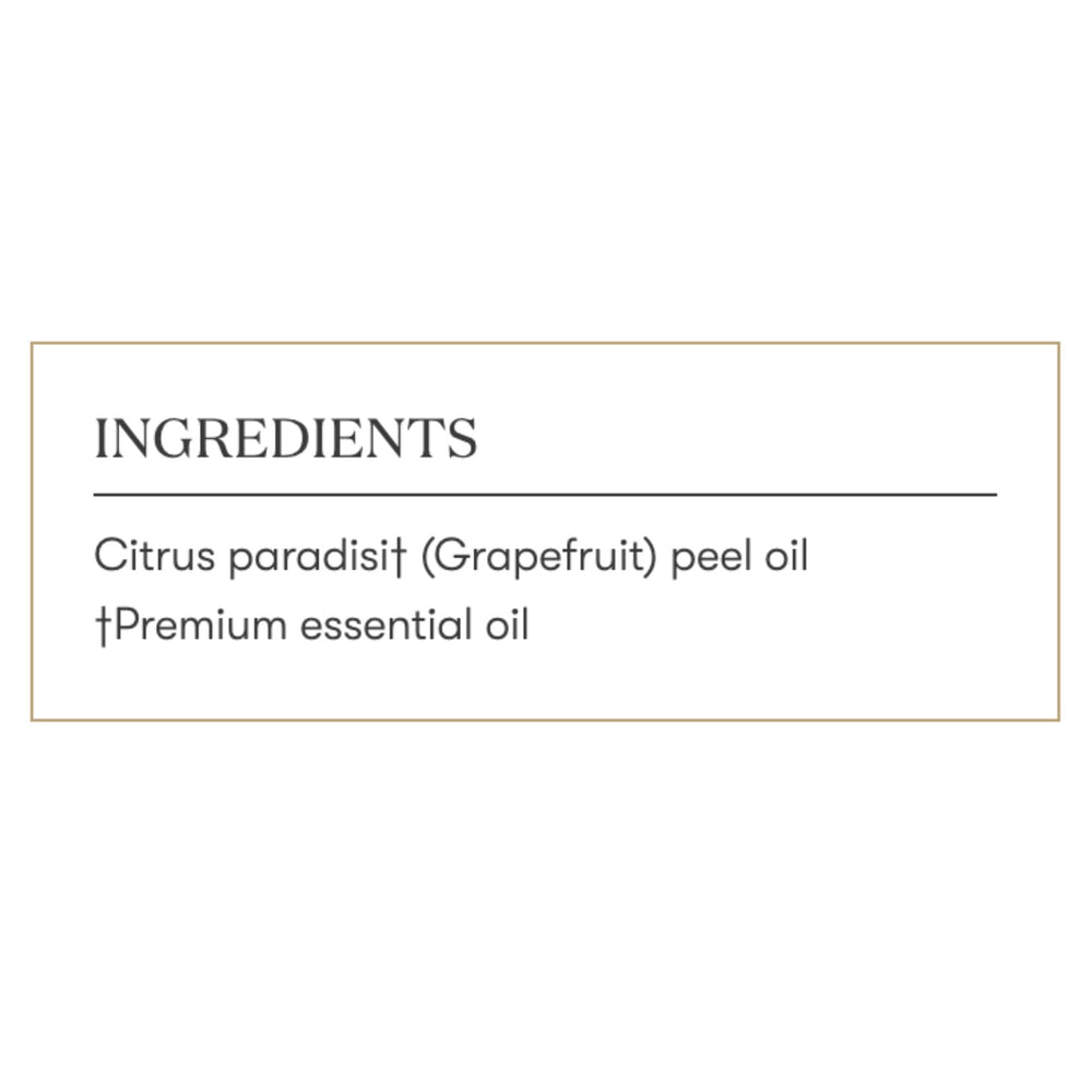 Young Living Grapefruit 15ml glass bottle spotlight communicates premium packaging