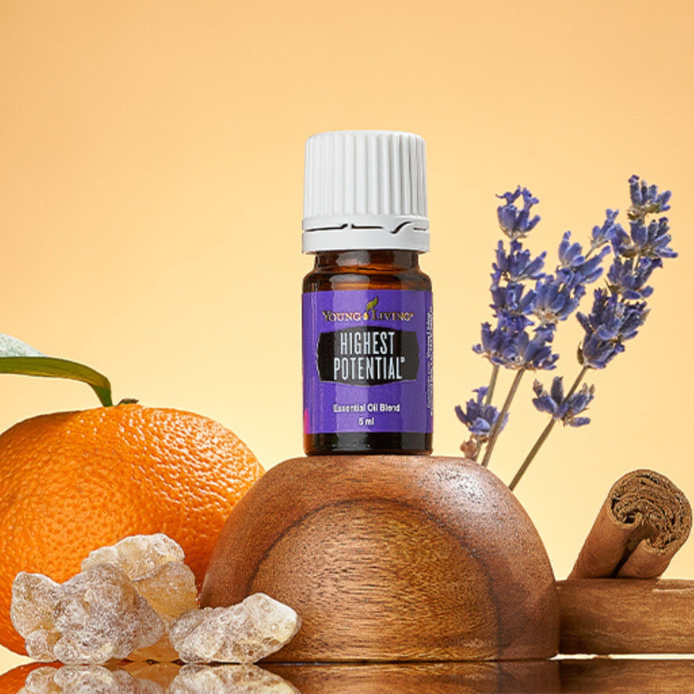 Aromatherapy setup with Highest Potential oil for mood uplift and focus