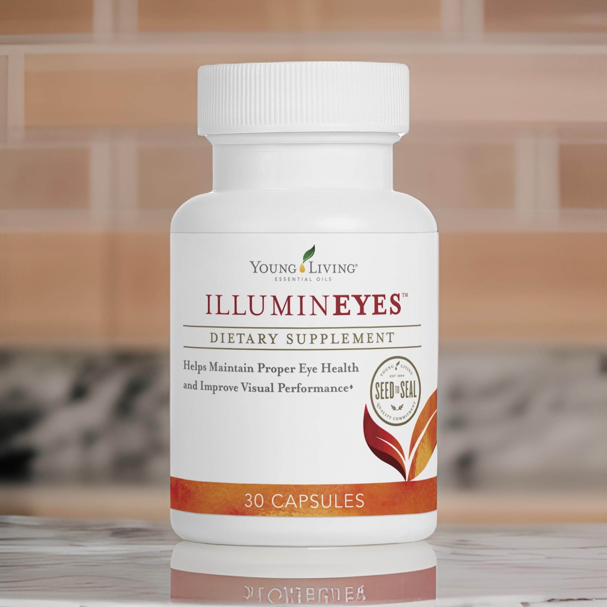 Young Living IlluminEyes vision-support graphic illustrating potential blue light benefits.