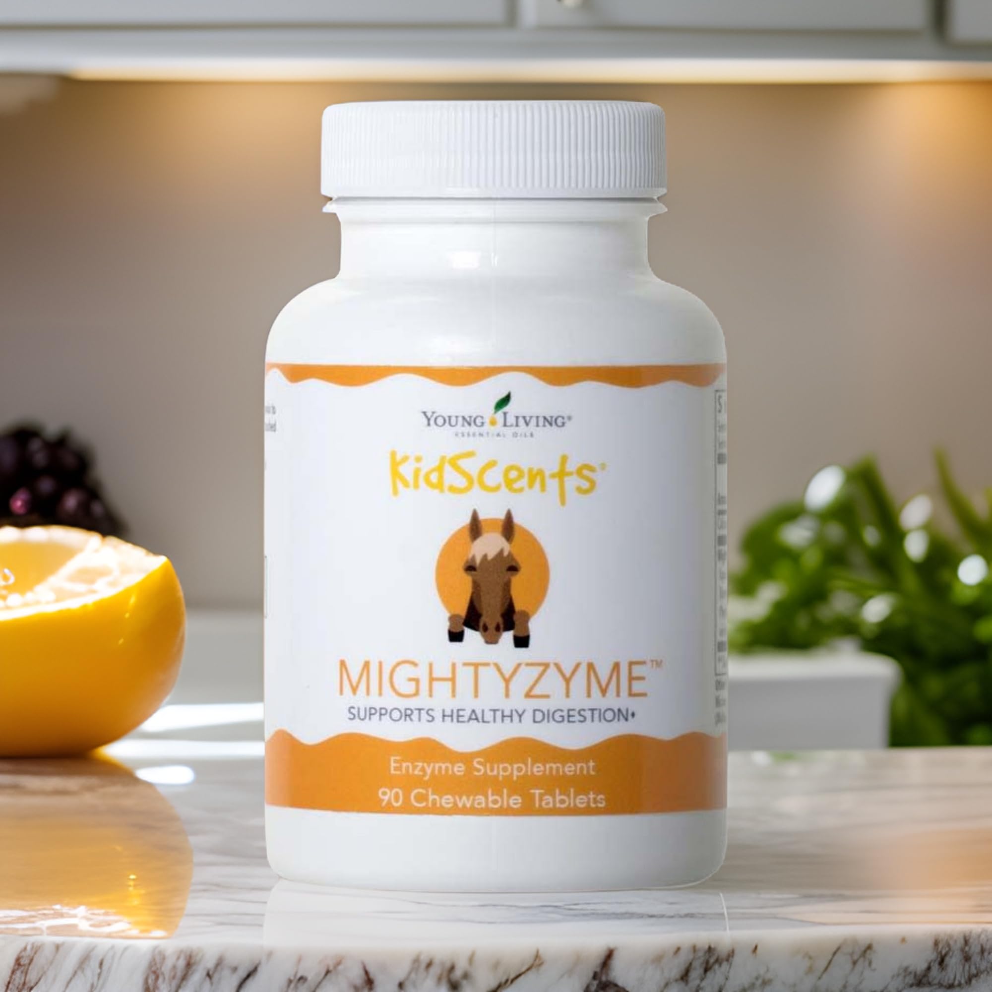 Plant-derived enzymes on packaging emphasize natural digestion support.