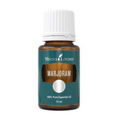 Young Living Marjoram oil bottle shown for soothing aroma and relaxation