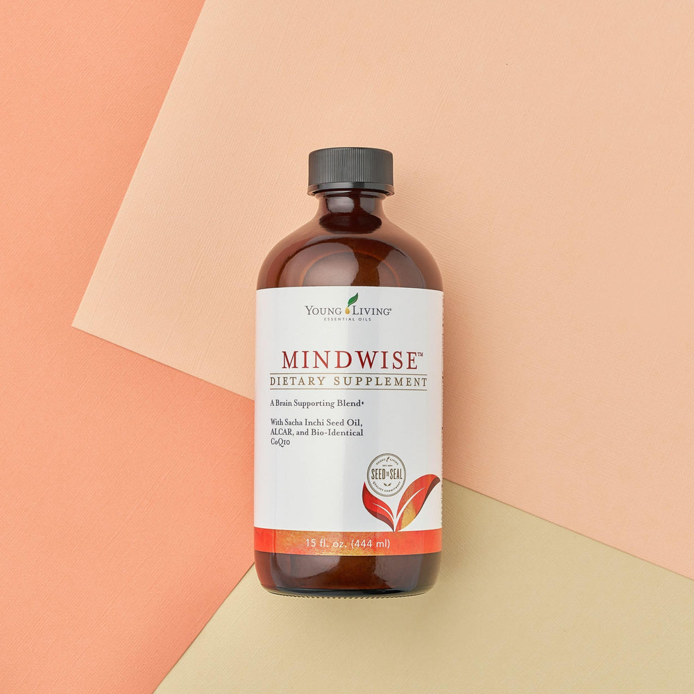 CoQ10 iconography signaling heart wellness alongside MindWise.