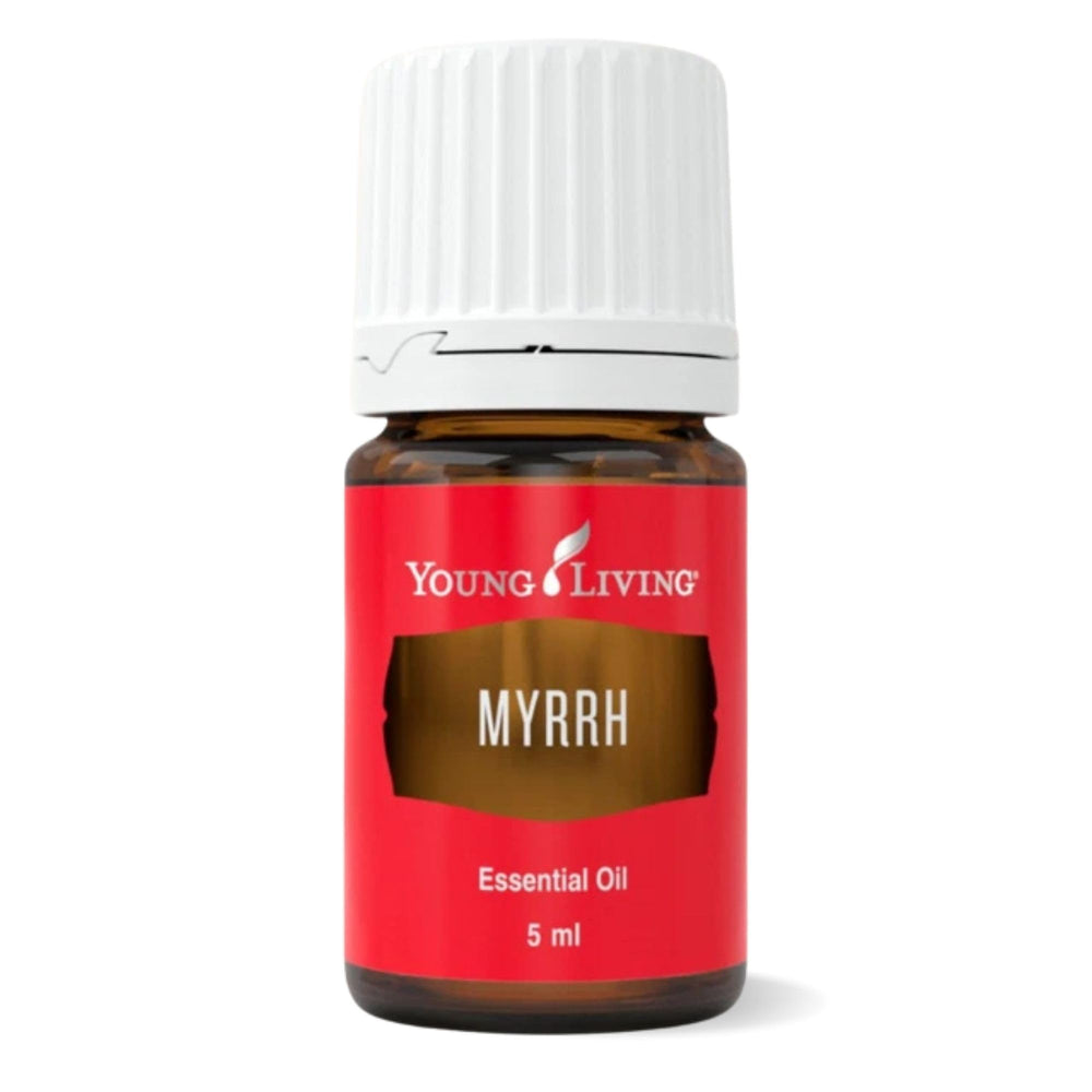 Young Living Myrrh essential oil bottle ready for diffusion and use