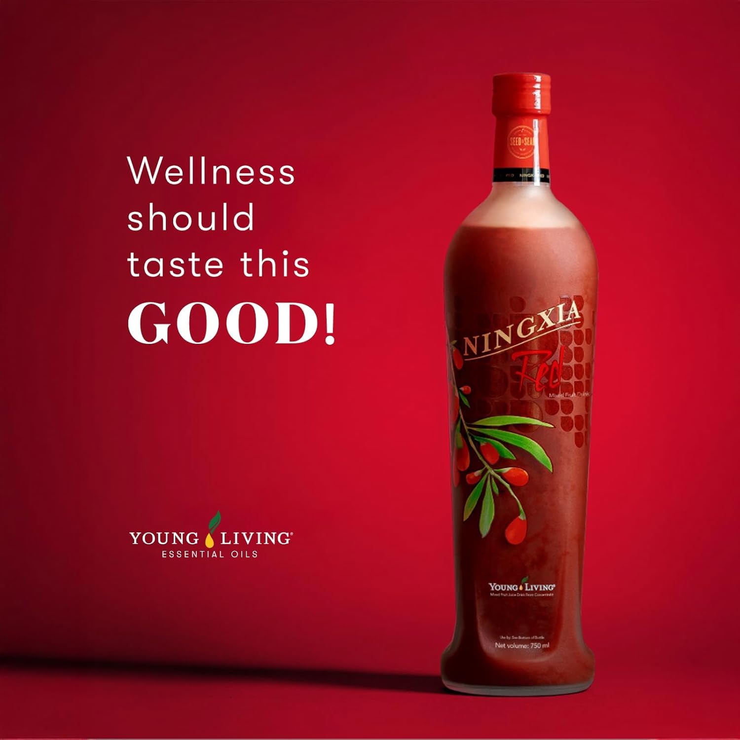 Young Living NingXia Red quick-serve-portion ready for on-the-go consumption.