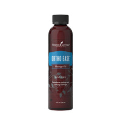 Young Living Ortho Ease bottle pour evokes a soothing aromatherapy moment with cooling relief