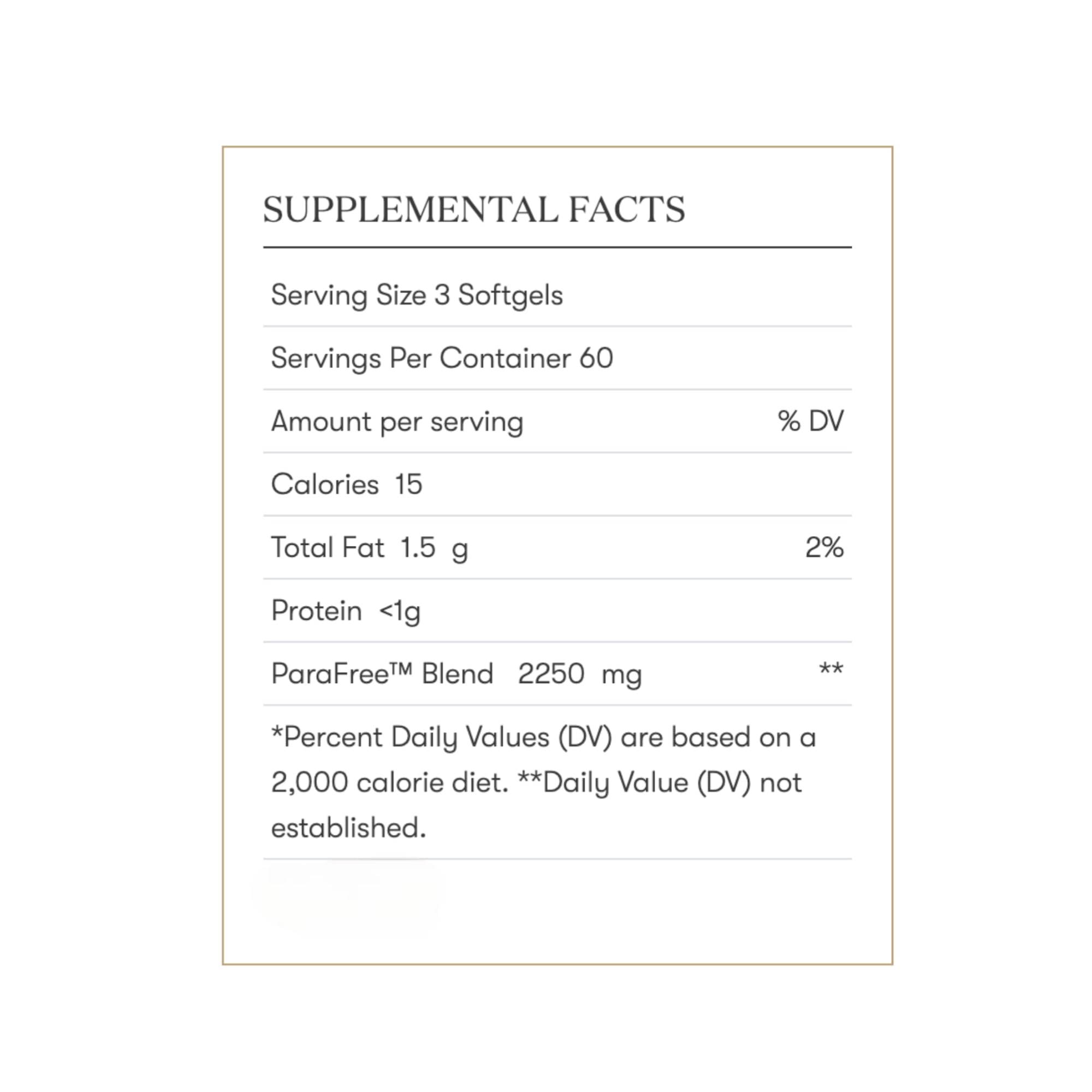 Young Living ParaFree Softgels capsules dispense into hand for use.