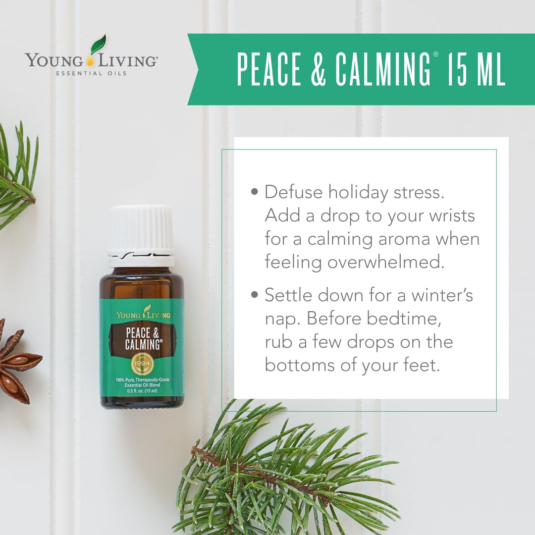 Young Living Peace & Calming in a softly lit bedroom for peaceful nights.