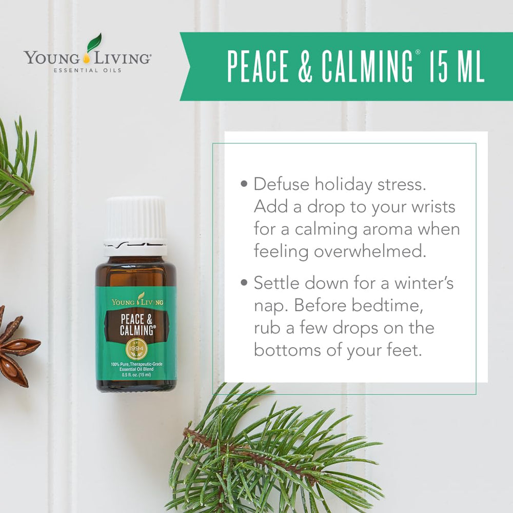 Young Living Peace & Calming in a softly lit bedroom for peaceful nights.