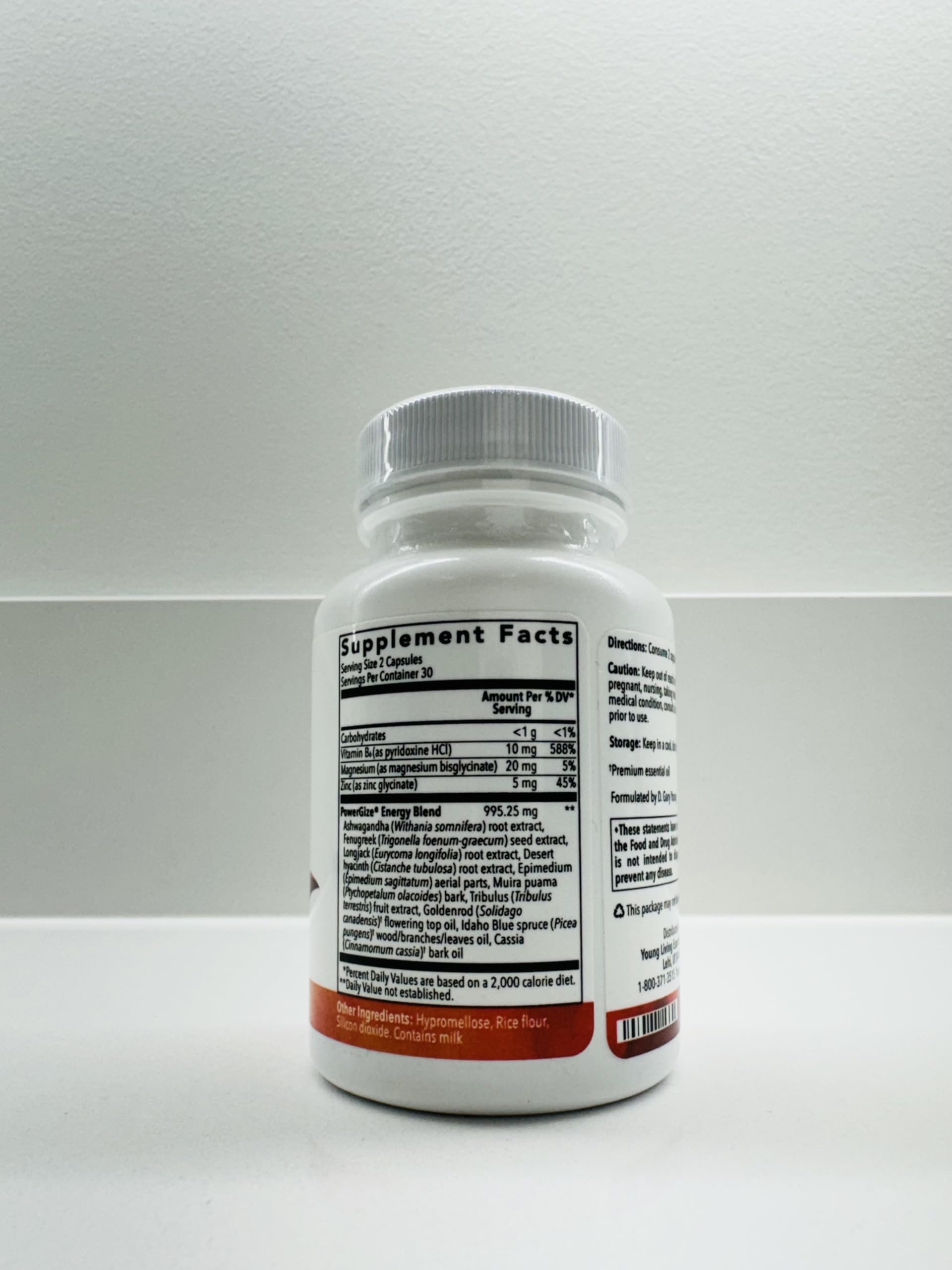 Packaging of PowerGize on a shelf for quick wellness selection