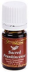 Young Living Sacred Frankincense 15 ml bottle for diffusing and soothing daily mindfulness rituals.