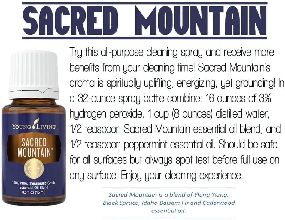 Young Living Sacred Mountain packaging closeup shows premium Seed to Seal assurance.