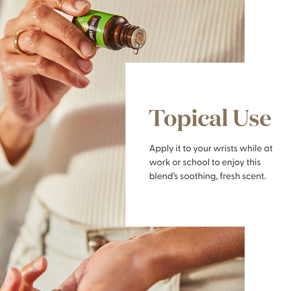 Young Living Stress Away pour for easy application after work