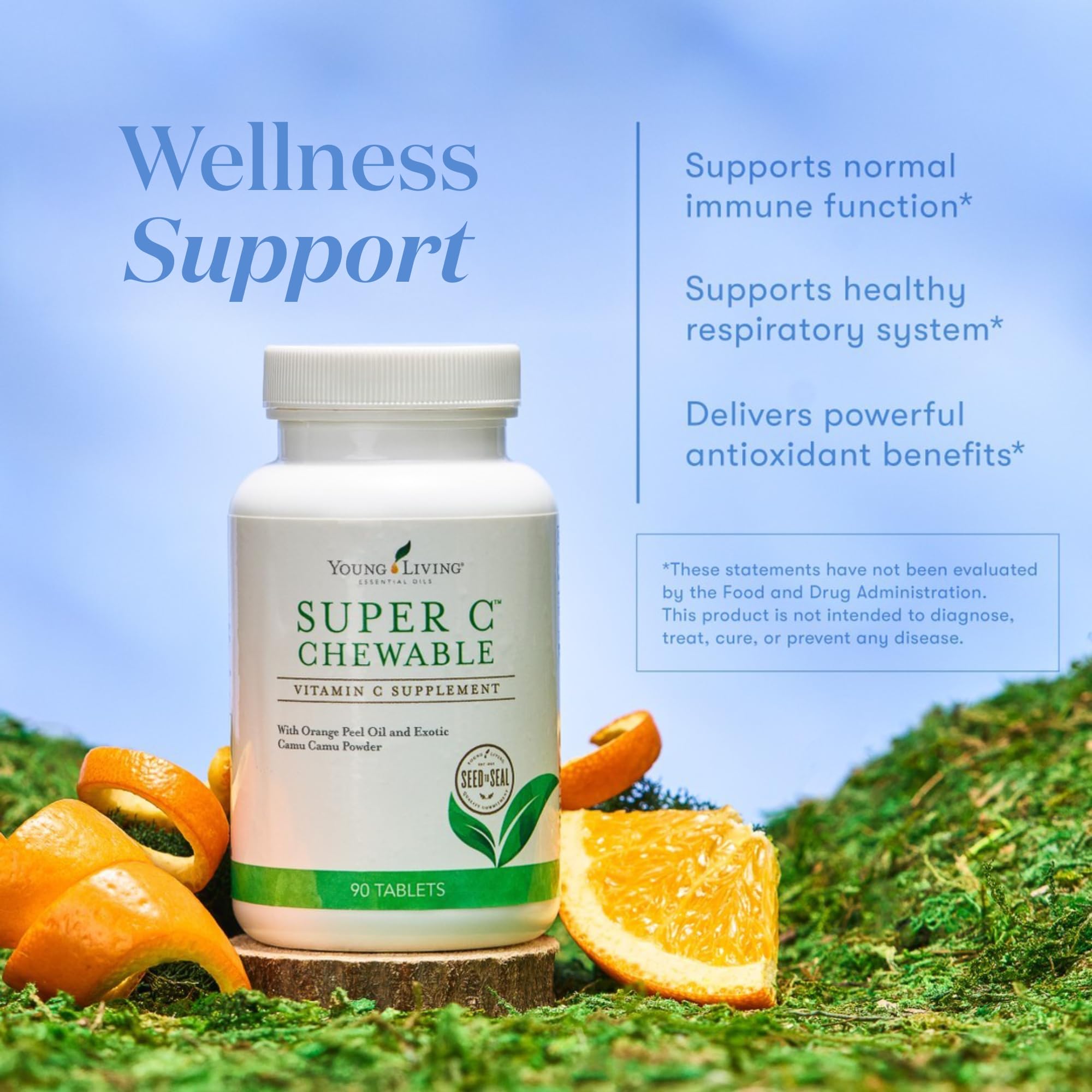 Super C chewables by Young Living on the go, ideal for busy days.