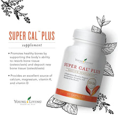 Young Living Super Cal Plus packaging highlights Icelandic minerals and premium ingredients.
