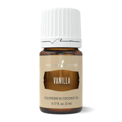 Young Living Vanilla 5ml bottle pours a warm aroma for any room.