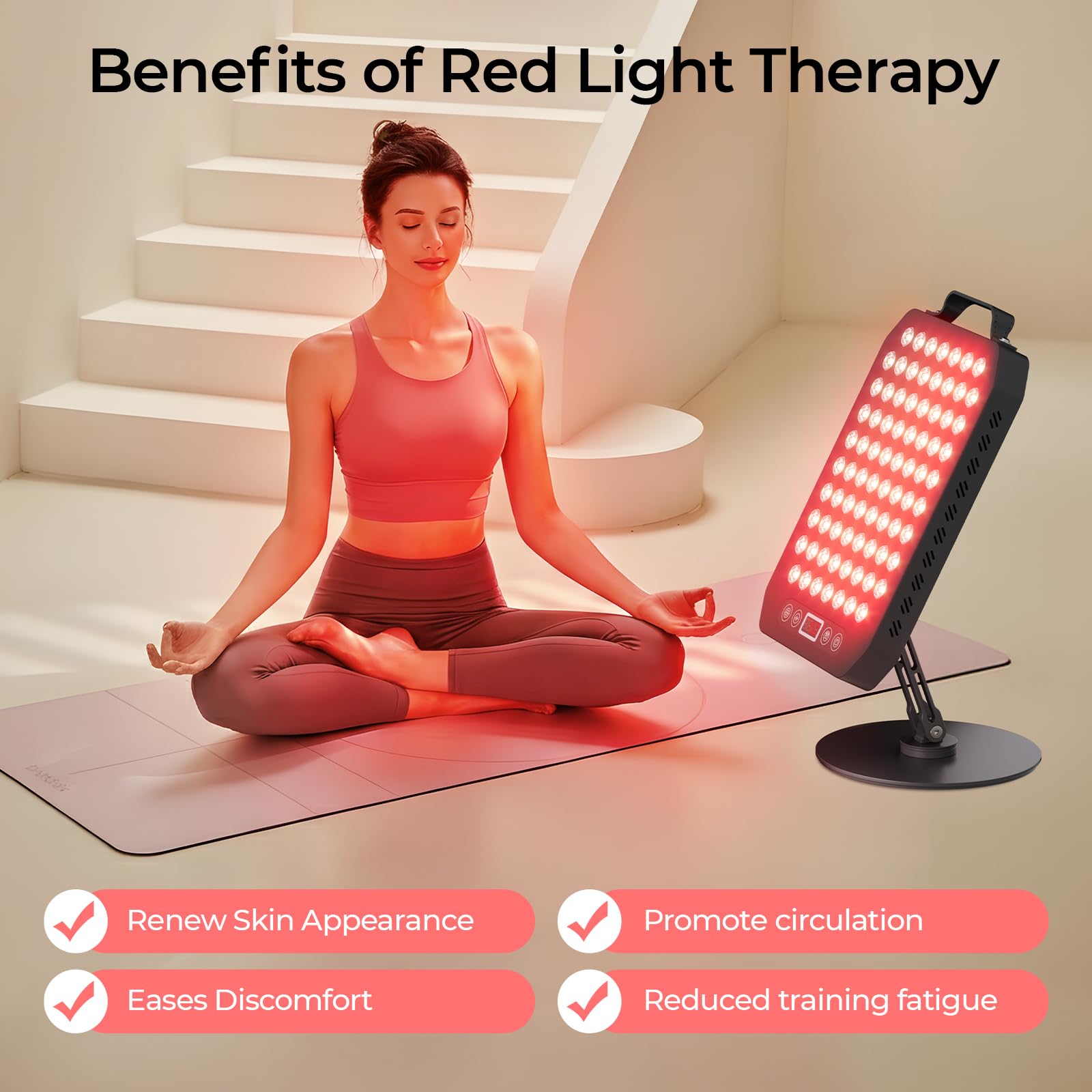 Young Master red light panel 360 degree stand enables easy angle adjustments