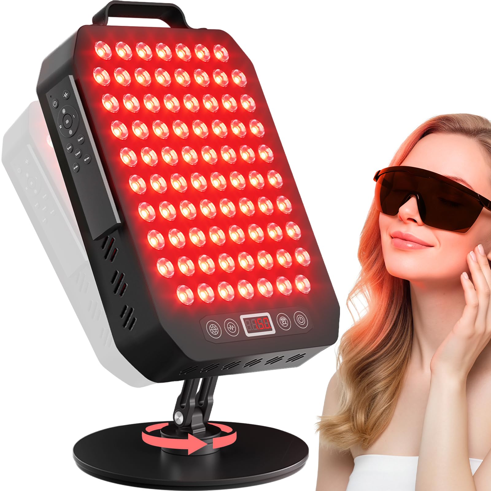 Young Master red light panel front view showing 156 beads for skin and recovery