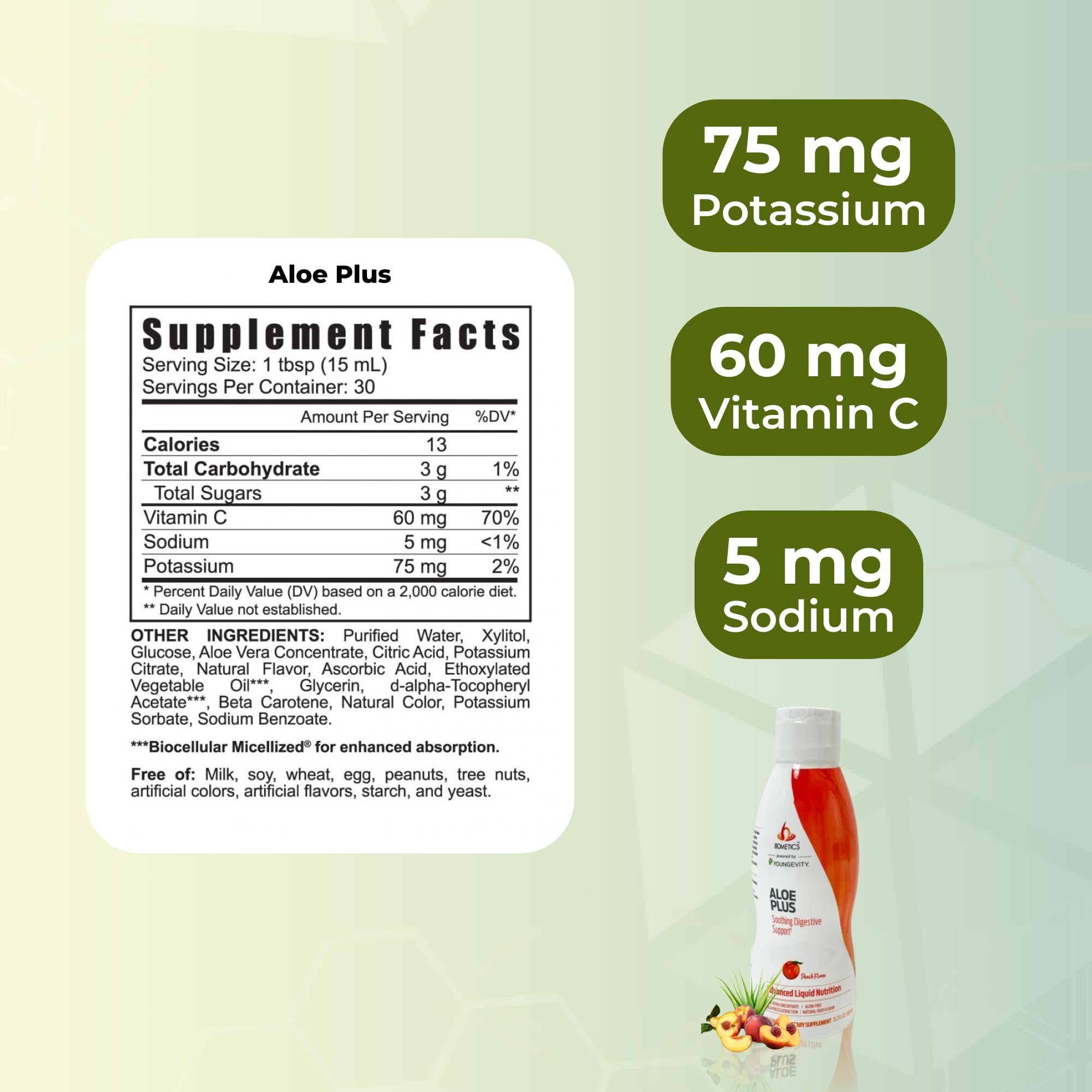 Youngevity Aloe Plus pour showing easy daily dosing.