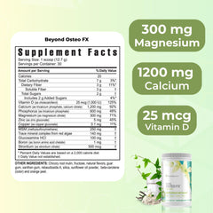 Ingredient panel of Youngevity Beyond Osteo-FX showing calcium and vitamin D3.