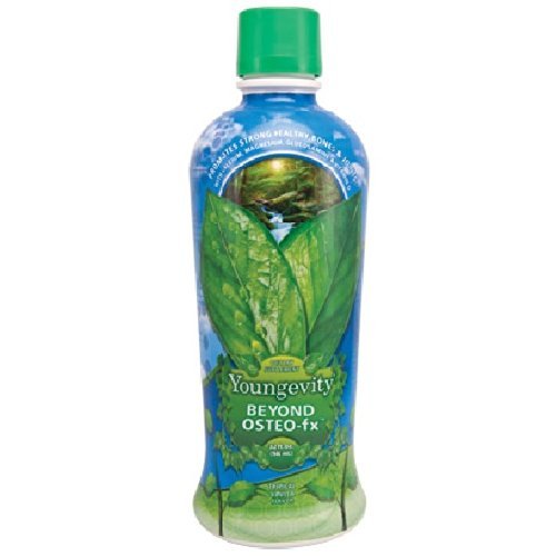 Youngevity Beyond Osteo-Fx Liquid bottle showing calcium support and vanilla flavor for daily use.