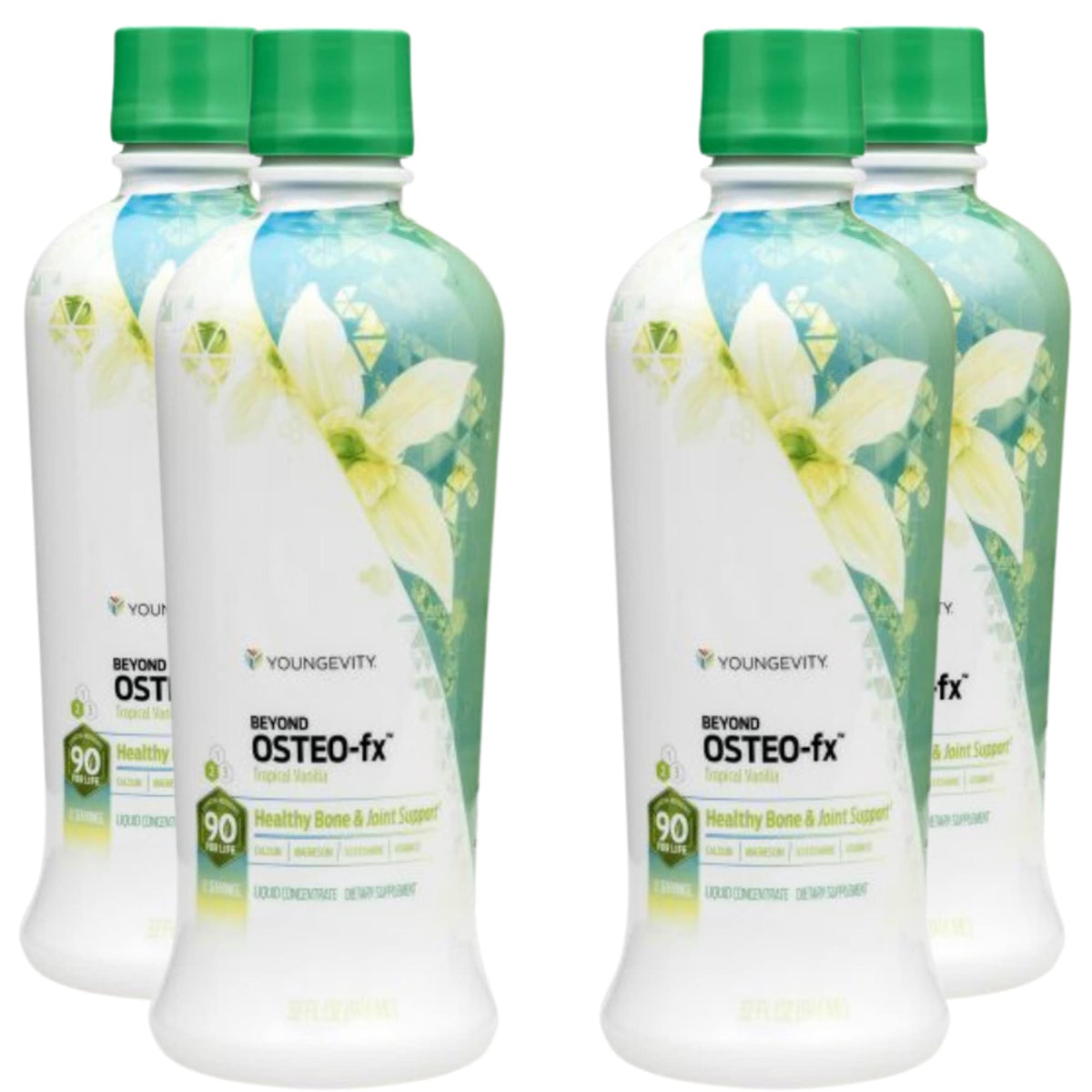 Youngevity Beyond Osteo-Fx Liquid bottle with tropical vanilla flavor for bone support.