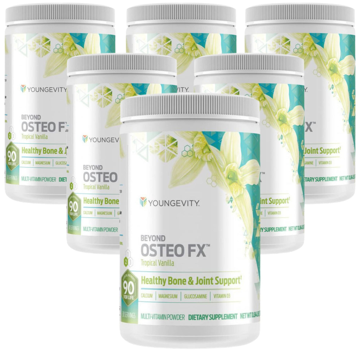 Youngevity Beyond Osteo FX Tropical Vanilla bottle pour for easy daily use