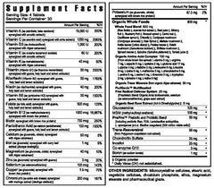 Youngevity Beyond Tangy Tangerine 2.0 ingredients and ORAC label close-up.
