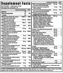 Youngevity Beyond Tangy Tangerine 2.0 nutrition panel displays minerals amino acids vitamins.
