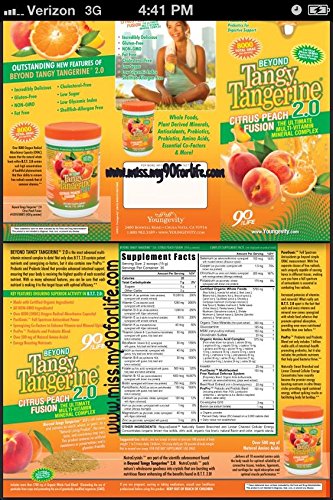 Youngevity Beyond Tangy Tangerine 2.0 stick-pack closeup for on the go wellness.