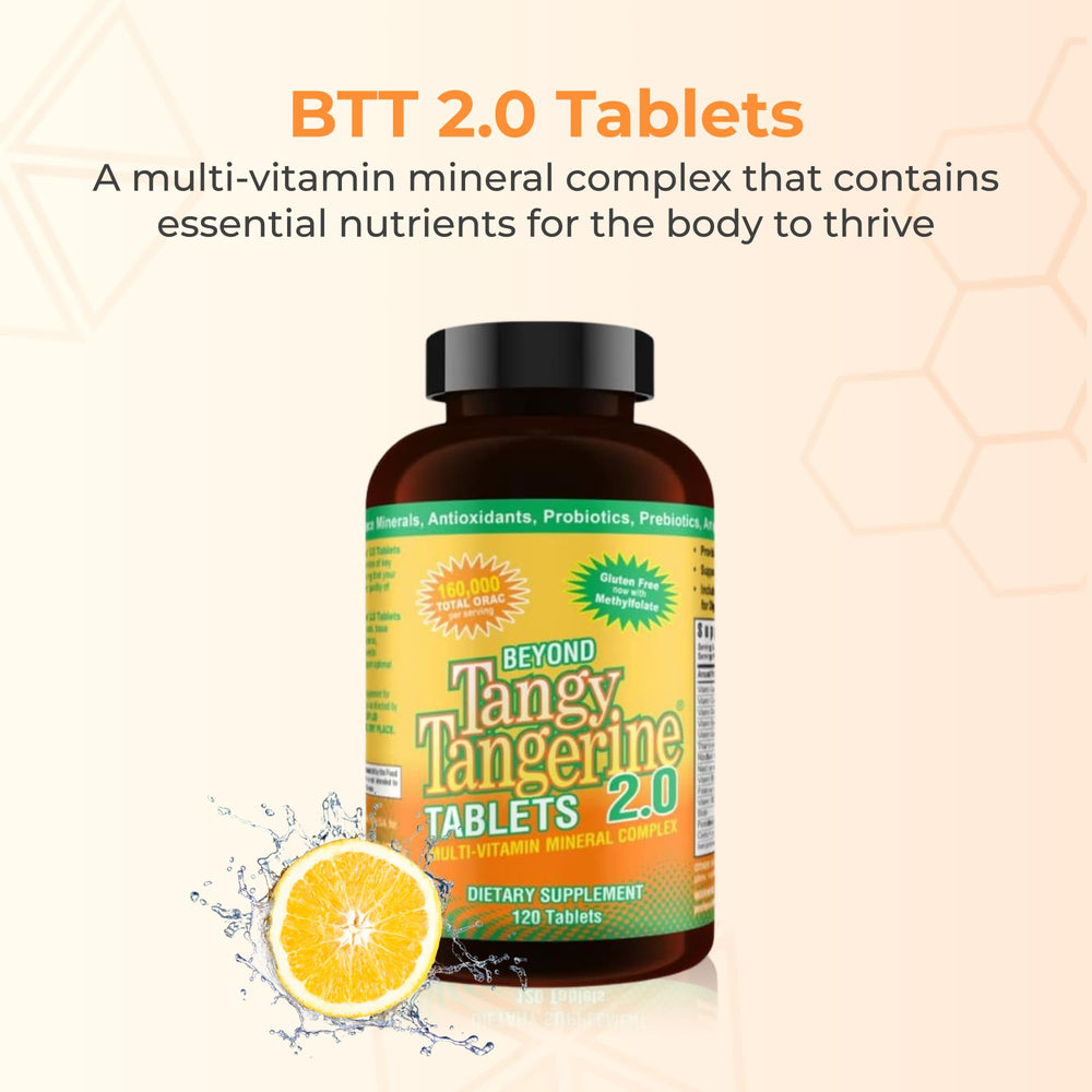 Youngevity Tangy Tangerine 2.0 tablets close-up ready for daily use