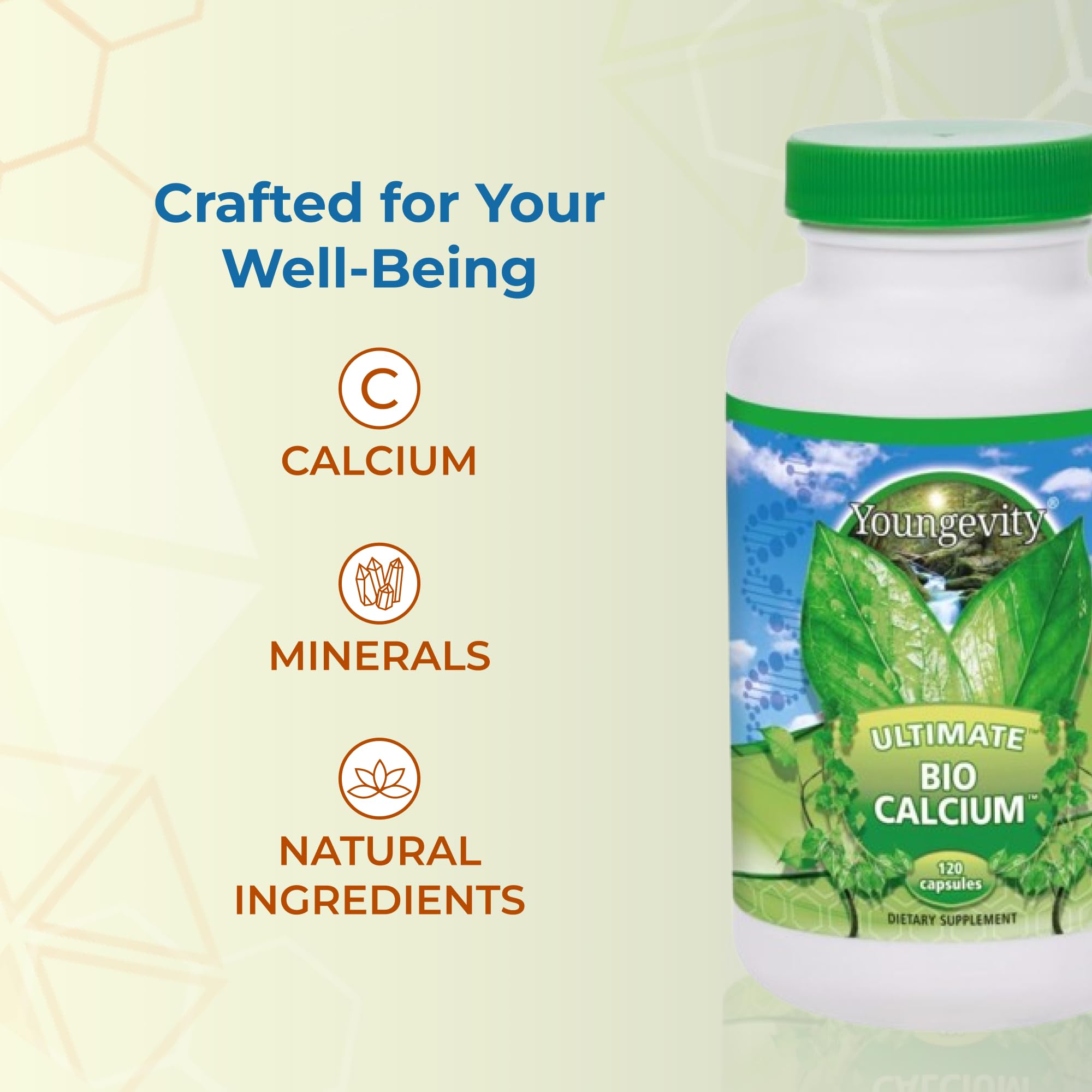 Youngevity Bio Calcium capsules in hand for easy daily intake