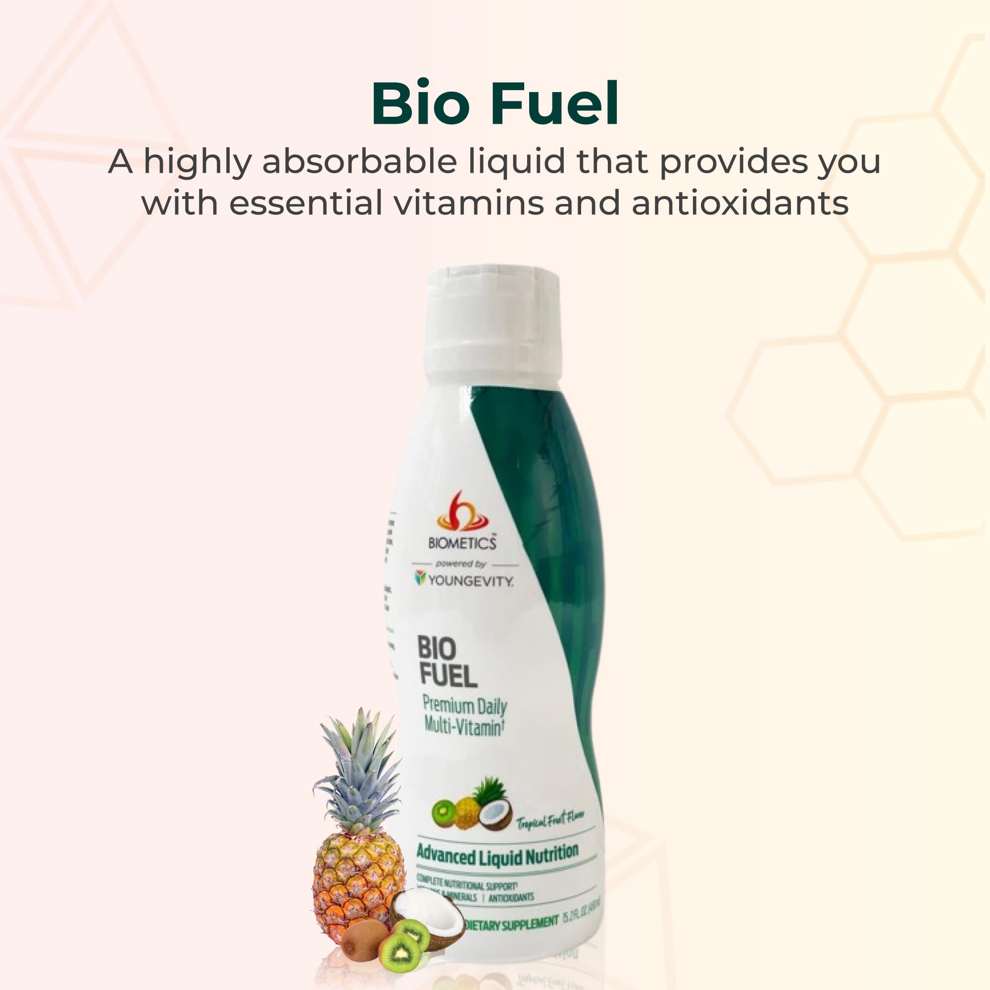 Youngevity Bio Fuel pour action—easy pour for on-the-go daily nutrition and energy.
