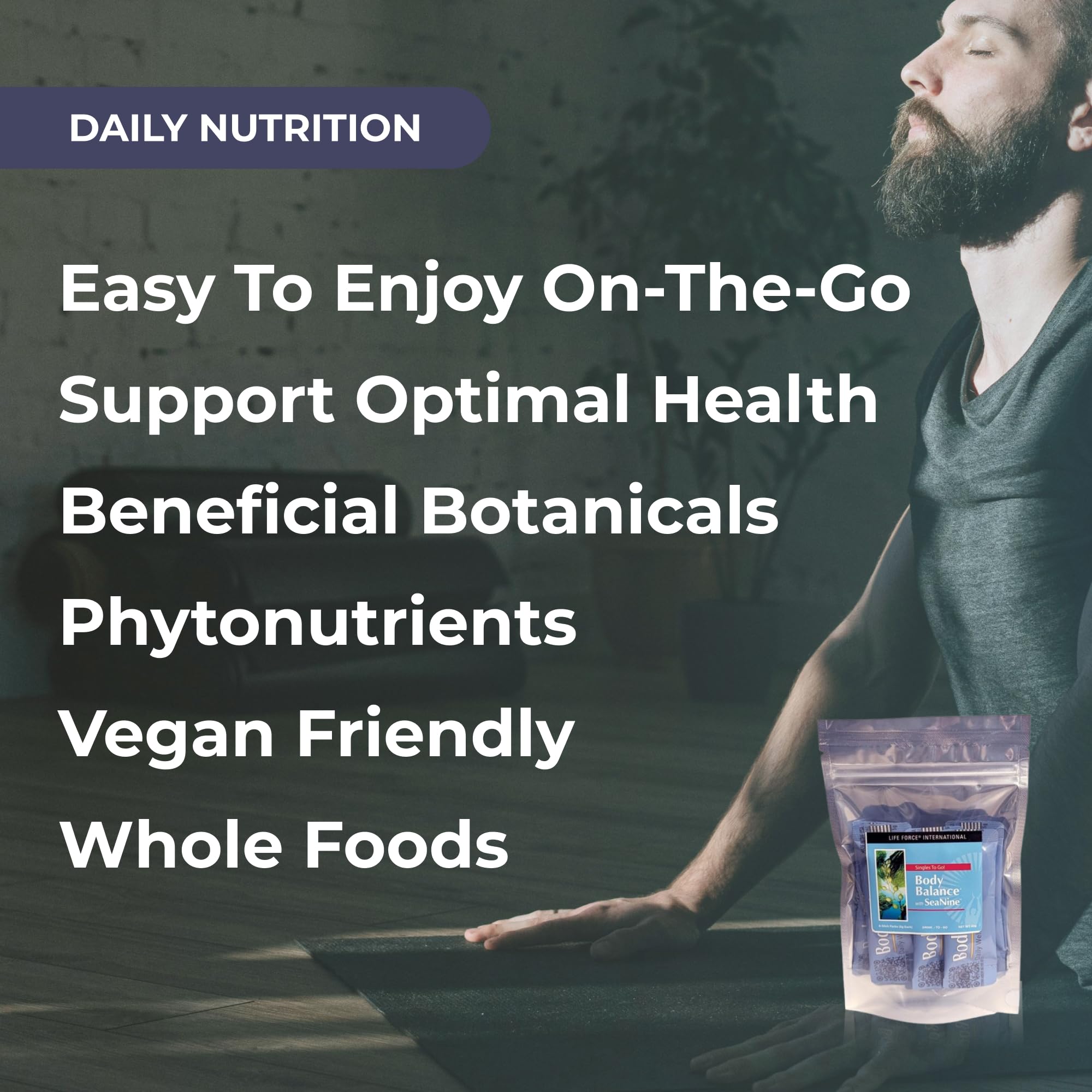 Youngevity Body Balance Sticks with nori highlighting natural seaweed ingredients.