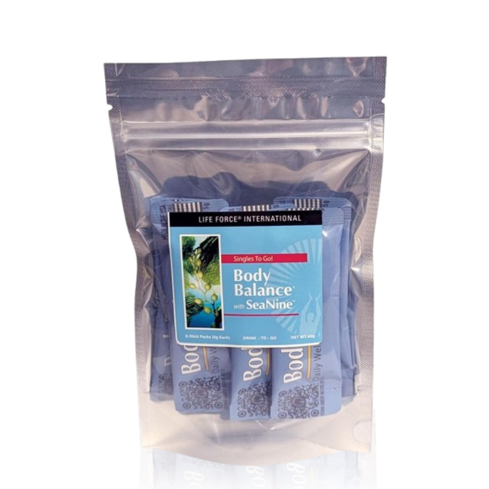 Youngevity Body Balance Sticks packshot showing convenient plant-based nutrition in a single-serve format.